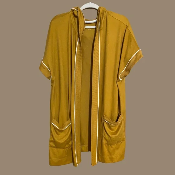 Koolaburra by UGG Cloud Jersey Short Sleeve Cardigan-Chai Tea - Picture 2 of 10